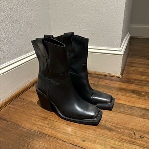Madden Girl Black Heeled Boots Timeless Design